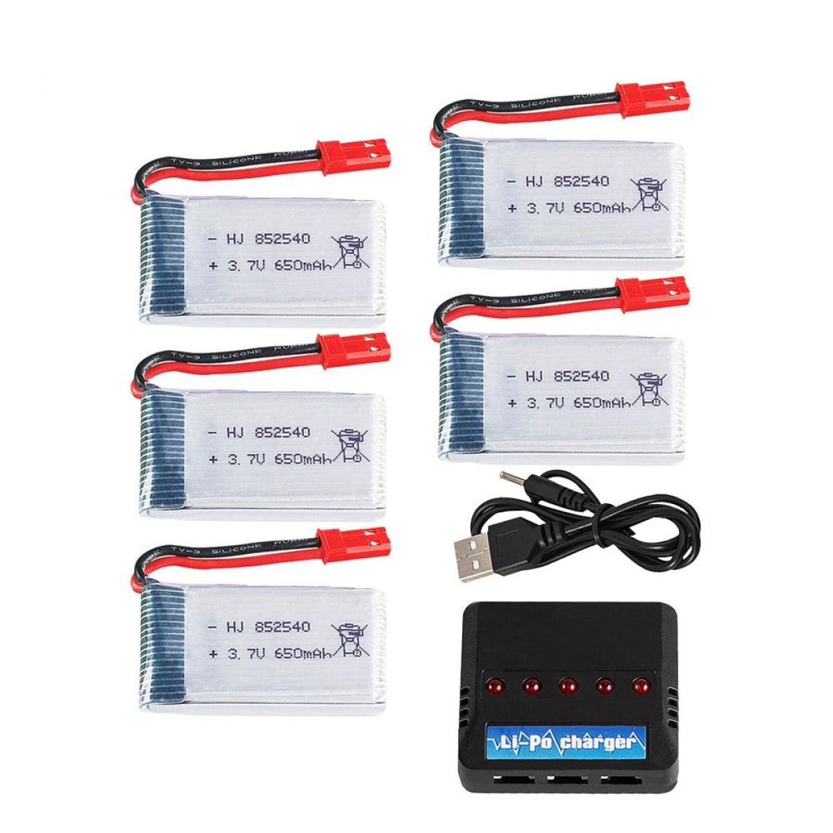 Аккумулятор LiPo 3.7В 650мАч для Syma X5c X5c-1 X5 H5c RC квадрокоптер, запасная батарея 2-6 шт Аккумулятор LiPo 3.7В 650мАч для Syma X5c X5c-1 X5 H5c RC квадрокоптер, запасная батарея 2-6 шт