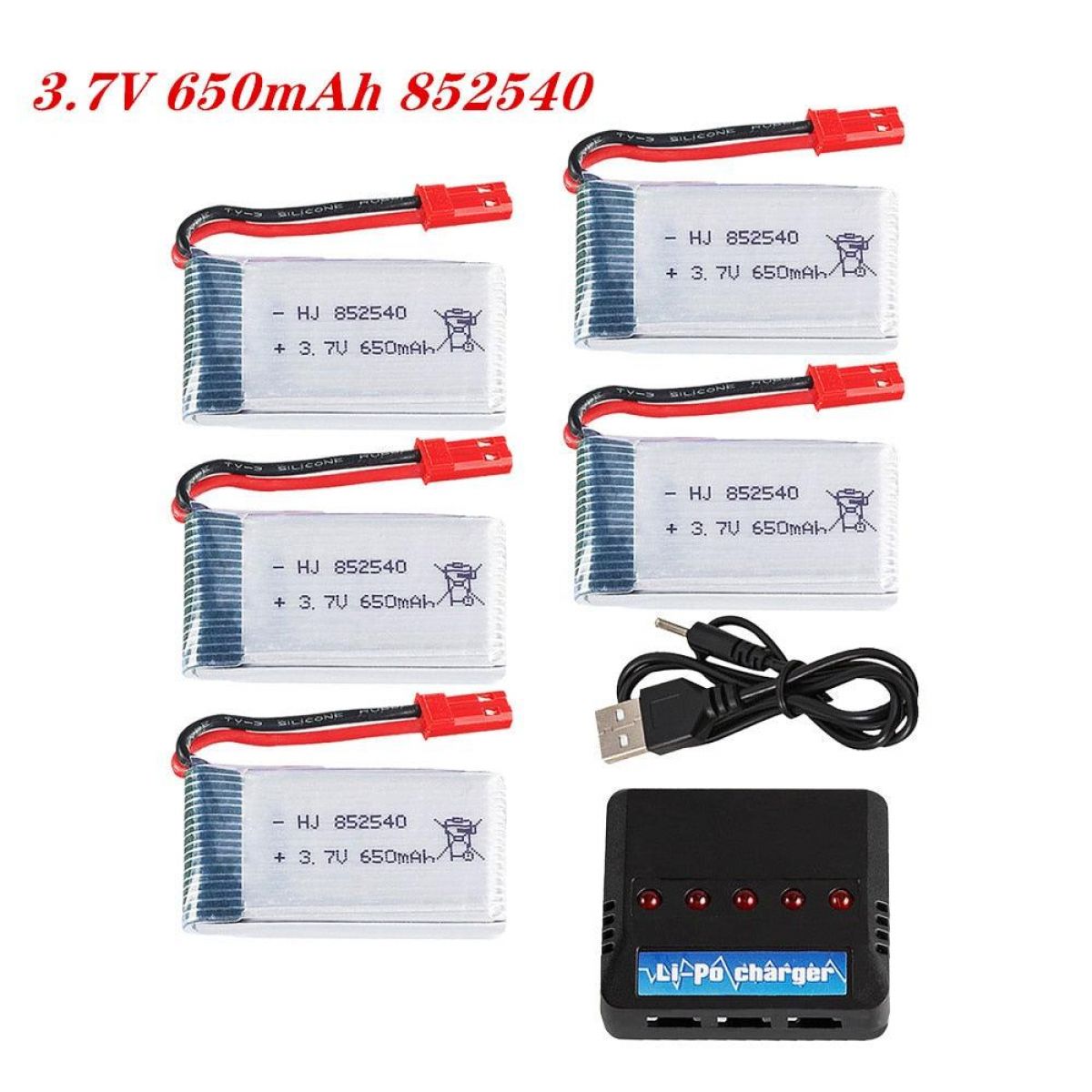 Аккумулятор LiPo 3.7В 650мАч для Syma X5c X5c-1 X5 H5c RC квадрокоптер, запасная батарея 2-6 шт Аккумулятор LiPo 3.7В 650мАч для Syma X5c X5c-1 X5 H5c RC квадрокоптер, запасная батарея 2-6 шт
