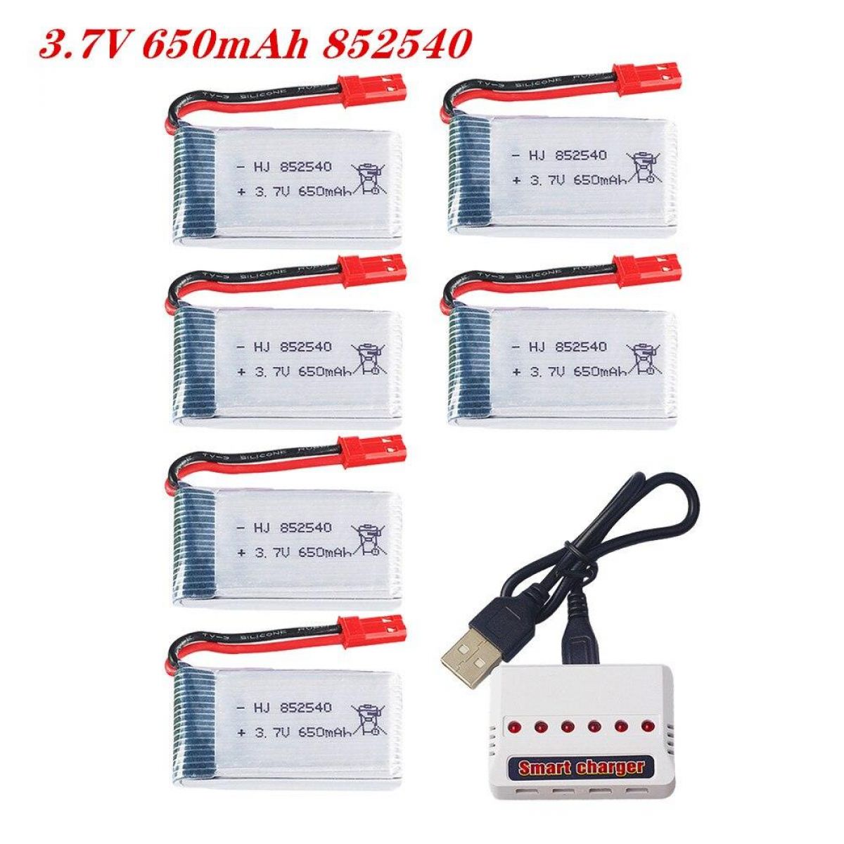 Аккумулятор LiPo 3.7В 650мАч для Syma X5c X5c-1 X5 H5c RC квадрокоптер, запасная батарея 2-6 шт Аккумулятор LiPo 3.7В 650мАч для Syma X5c X5c-1 X5 H5c RC квадрокоптер, запасная батарея 2-6 шт