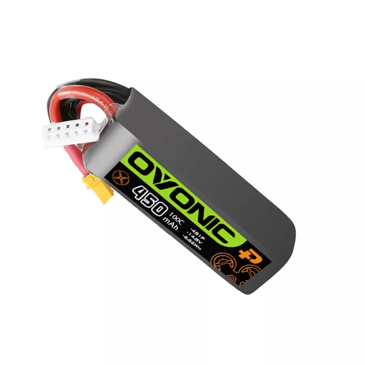 Аккумулятор Ovonic 14.8V 4S 450mAh 100C LIPO для дрона с разъёмом XT30 Аккумулятор Ovonic 14.8V 4S 450mAh 100C LIPO для дрона с разъёмом XT30