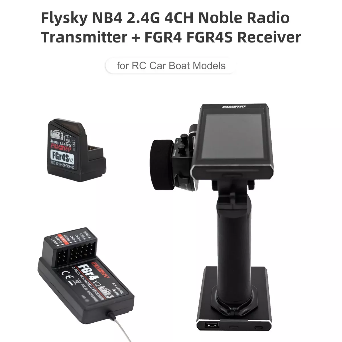 Передатчик Flysky Noble NB4 2.4G 4CH с приёмниками FGR4/FGR4S AFHDS 3 для моделей авто и катеров Передатчик Flysky Noble NB4 2.4G 4CH с приёмниками FGR4/FGR4S AFHDS 3 для моделей авто и катеров