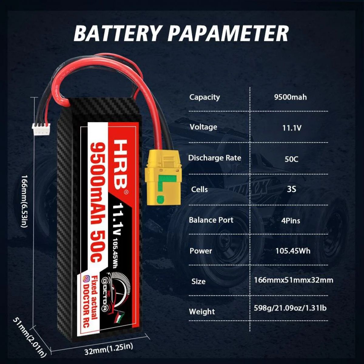 HRB 3S LiPo аккумулятор 11.1В 9500мАч 120C Hard Case XT60/EC2/EC3/EC5/XT90/XT30 для RC моделей HRB 3S LiPo аккумулятор 11.1В 9500мАч 120C Hard Case XT60/EC2/EC3/EC5/XT90/XT30 для RC моделей