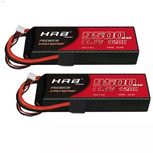 HRB 3S LiPo аккумулятор 11.1В 9500мАч 120C Hard Case XT60/EC2/EC3/EC5/XT90/XT30 для RC моделей