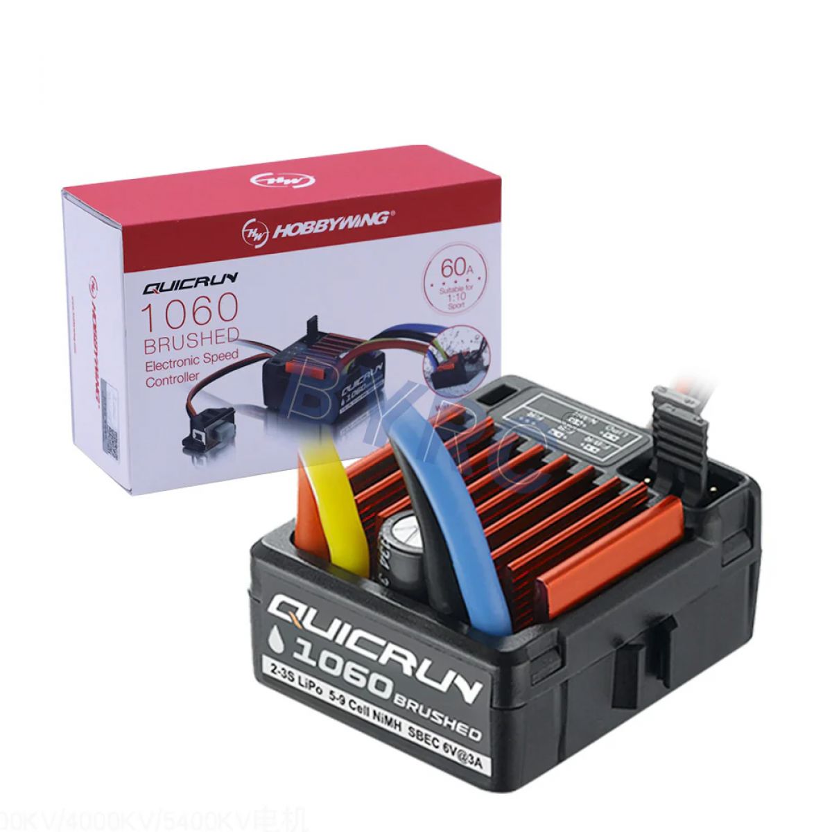 Водонепроницаемый ESC HobbyWing QuicRun 1060 60A для 1:10 RC авто, Brushed Водонепроницаемый ESC HobbyWing QuicRun 1060 60A для 1:10 RC авто, Brushed