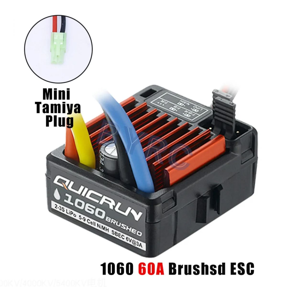 Водонепроницаемый ESC HobbyWing QuicRun 1060 60A для 1:10 RC авто, Brushed Водонепроницаемый ESC HobbyWing QuicRun 1060 60A для 1:10 RC авто, Brushed