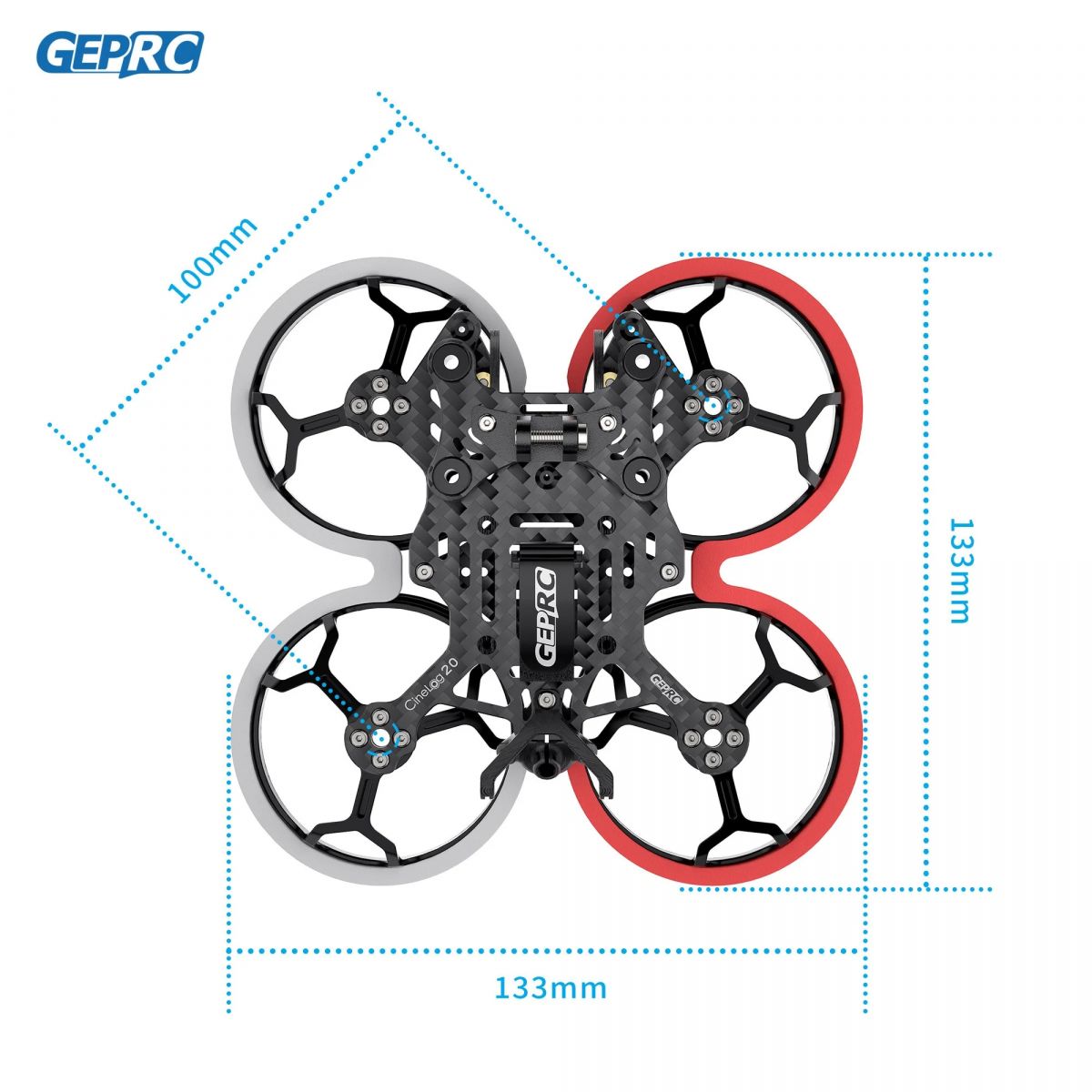 GEPRC GEP-CL20 рама для FPV дрона, база 100мм, 2 дюйма, совместима с CineLog20 GEPRC GEP-CL20 рама для FPV дрона, база 100мм, 2 дюйма, совместима с CineLog20