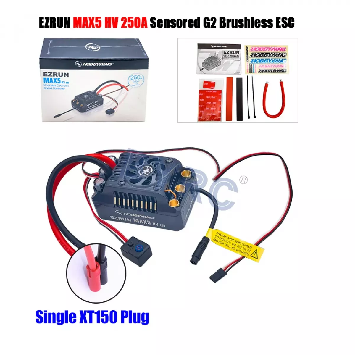 Бесколлекторный регулятор Hobbywing EZRUN MAX5 HV G2 ESC 250A 6-12S для 1/5 RC багги и траков Бесколлекторный регулятор Hobbywing EZRUN MAX5 HV G2 ESC 250A 6-12S для 1/5 RC багги и траков