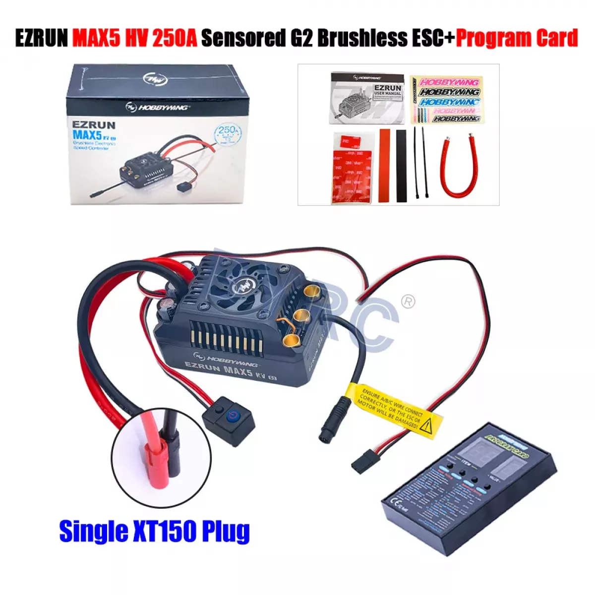 Бесколлекторный регулятор Hobbywing EZRUN MAX5 HV G2 ESC 250A 6-12S для 1/5 RC багги и траков Бесколлекторный регулятор Hobbywing EZRUN MAX5 HV G2 ESC 250A 6-12S для 1/5 RC багги и траков