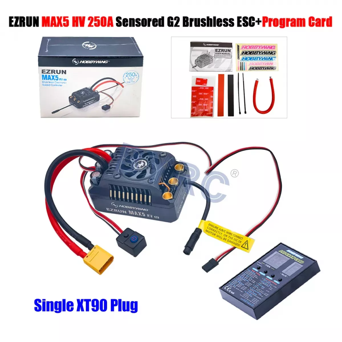 Бесколлекторный регулятор Hobbywing EZRUN MAX5 HV G2 ESC 250A 6-12S для 1/5 RC багги и траков Бесколлекторный регулятор Hobbywing EZRUN MAX5 HV G2 ESC 250A 6-12S для 1/5 RC багги и траков