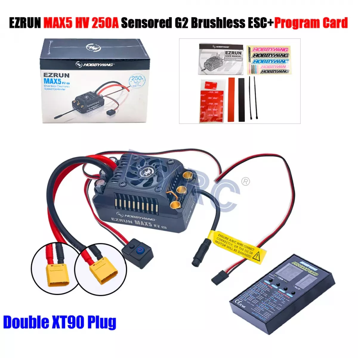 Бесколлекторный регулятор Hobbywing EZRUN MAX5 HV G2 ESC 250A 6-12S для 1/5 RC багги и траков Бесколлекторный регулятор Hobbywing EZRUN MAX5 HV G2 ESC 250A 6-12S для 1/5 RC багги и траков