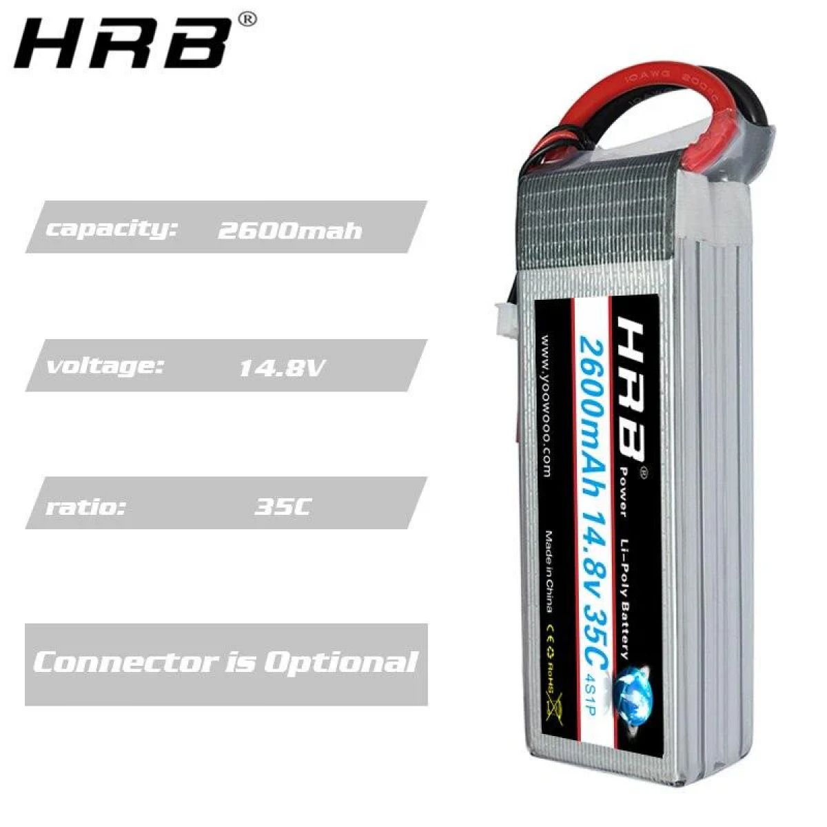 HRB Lipo аккумулятор 2S 3S 4S 5S 6S 1300-2600mAh EC3 7.4-22.2V для самолётов и дронов RC HRB Lipo аккумулятор 2S 3S 4S 5S 6S 1300-2600mAh EC3 7.4-22.2V для самолётов и дронов RC
