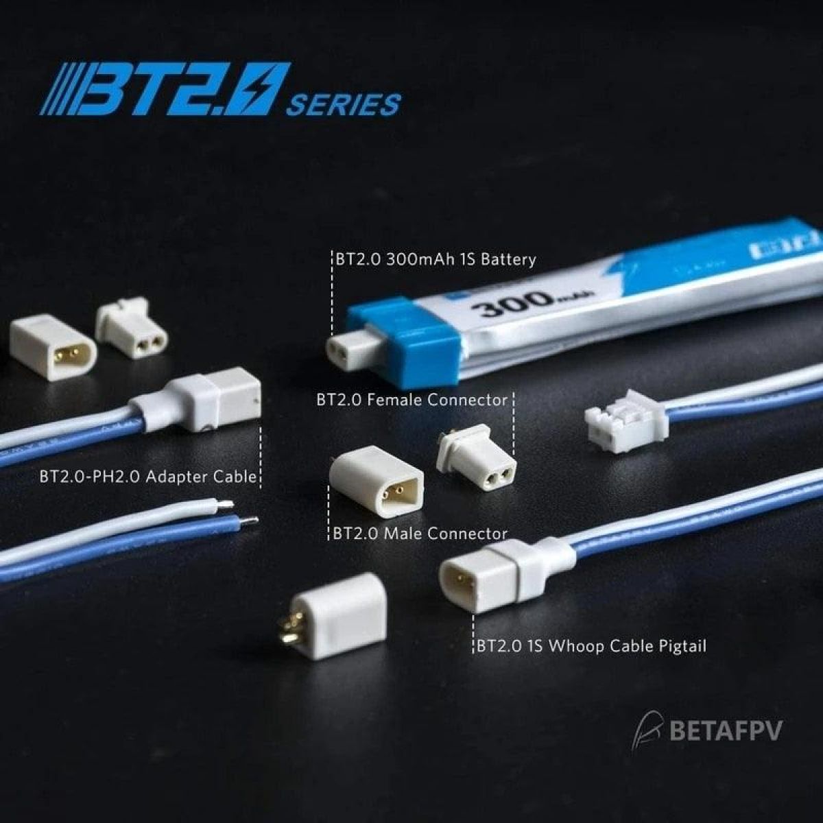 BETAFPV BT2.0 1S 450mAh 300mAh аккумулятор LiPo 4.35V 30C для гоночных FPV дронов, оригинал BETAFPV BT2.0 1S 450mAh 300mAh аккумулятор LiPo 4.35V 30C для гоночных FPV дронов, оригинал