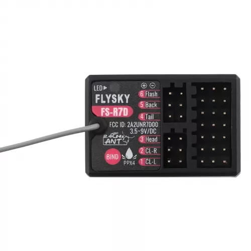 Приёмник FLYSKY FS-R7D 7CH 2.4G + 12LED подсветка 3.5-9В для RC танка/авто, передатчик FS-G7P