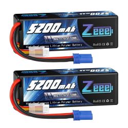 2шт Zeee 11.1V 80C 5200мАч 3S LiPo с EC5, жесткий кейс для RC авто, лодки, дрона, самолёта
