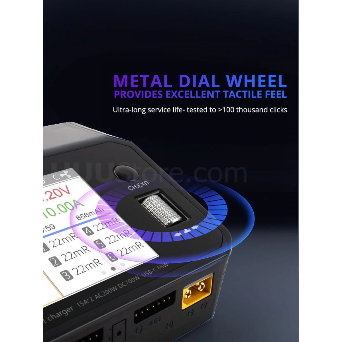 Зарядное устройство ToolkitRC M6DAC 350Вт x2 USB-C 65Вт AC/DC для 1-6S Lipo LiHV Lion NiMh Pb Зарядное устройство ToolkitRC M6DAC 350Вт x2 USB-C 65Вт AC/DC для 1-6S Lipo LiHV Lion NiMh Pb