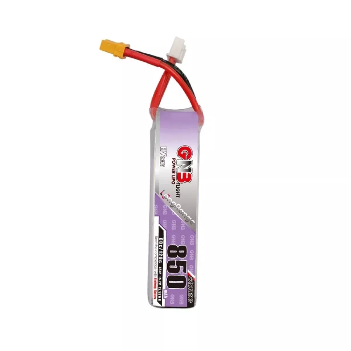 GAONENG GNB LiPo аккумулятор 4S HV 15.2В 850мАч 60C/120C с разъёмом XT30U-F GAONENG GNB LiPo аккумулятор 4S HV 15.2В 850мАч 60C/120C с разъёмом XT30U-F