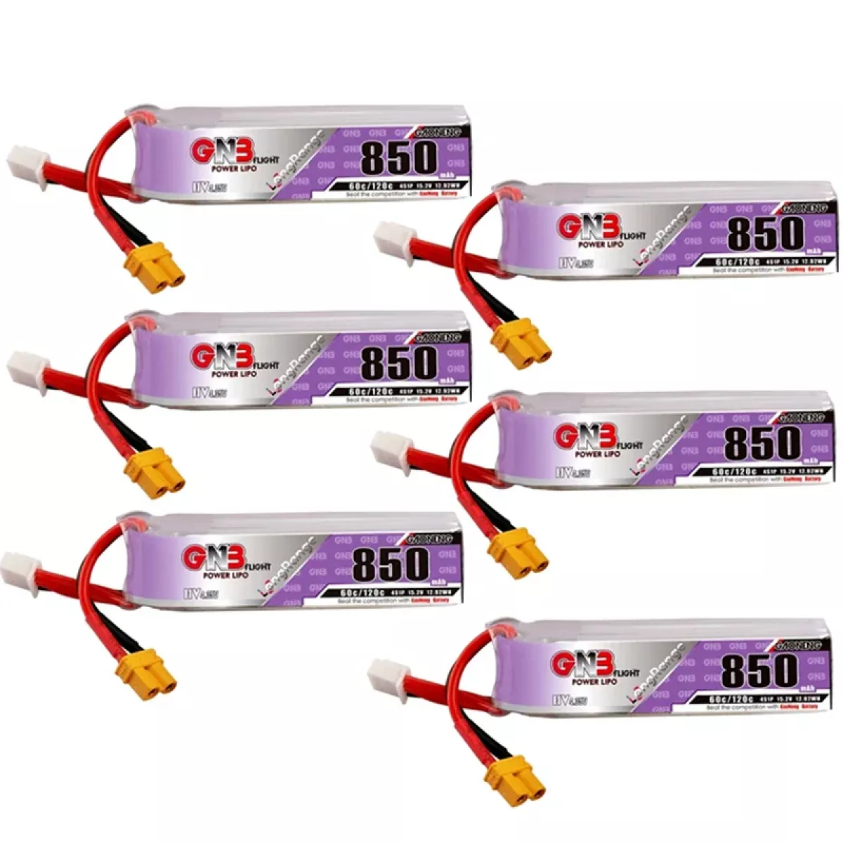 GAONENG GNB LiPo аккумулятор 4S HV 15.2В 850мАч 60C/120C с разъёмом XT30U-F GAONENG GNB LiPo аккумулятор 4S HV 15.2В 850мАч 60C/120C с разъёмом XT30U-F