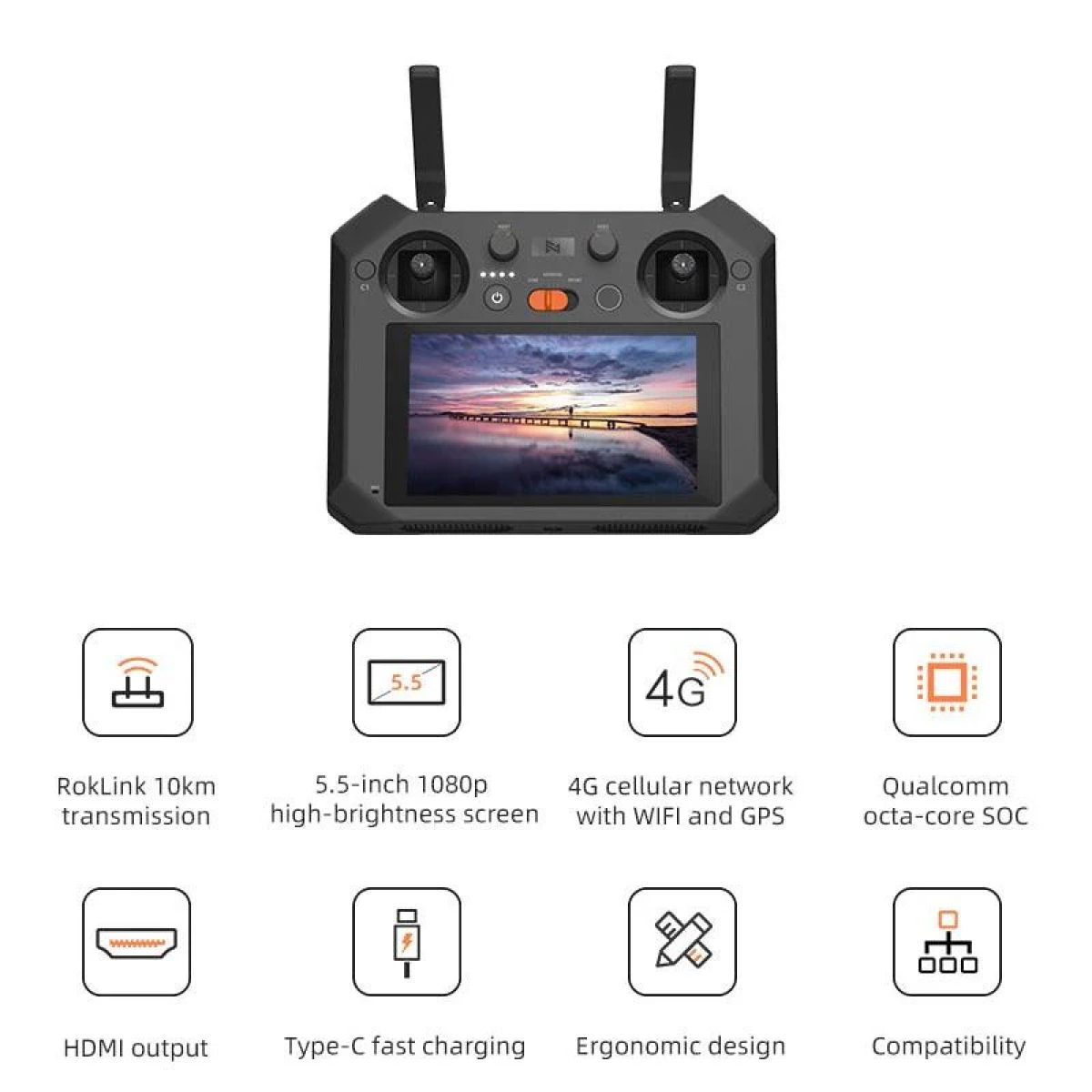 Пульт FIMI TX10 с экраном для дрона FIMI X8 SE 2022/V2 — запасная часть, передатчик Пульт FIMI TX10 с экраном для дрона FIMI X8 SE 2022/V2 — запасная часть, передатчик
