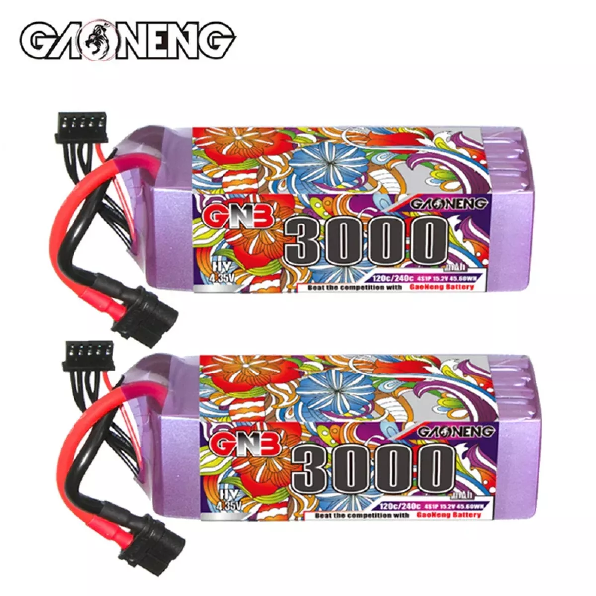 Аккумулятор GNB 4S HV 15.2V 3000мАч 120C/240C LiPo для дрона с разъёмами XT60/XT90 Аккумулятор GNB 4S HV 15.2V 3000мАч 120C/240C LiPo для дрона с разъёмами XT60/XT90