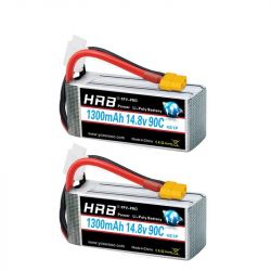 2шт. HRB LiPo 4S/5S/6S 14.8В/18.5В/22.2В 1300–2200мАч 50C/100C XT60 для RC FPV квадрокоптера
