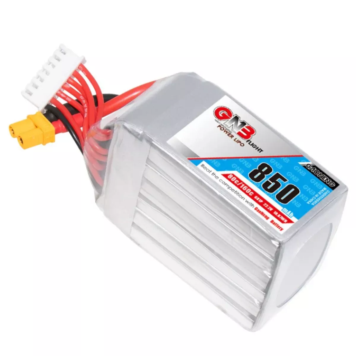 GaoNeng GNB 6S 22.2В 850мАч 80C/160C LiPo аккумулятор для FPV гоночного квадрокоптера GaoNeng GNB 6S 22.2В 850мАч 80C/160C LiPo аккумулятор для FPV гоночного квадрокоптера