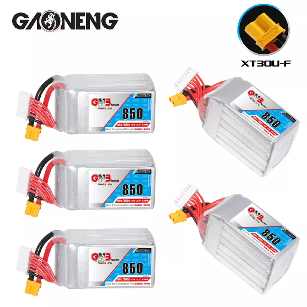 GaoNeng GNB 6S 22.2В 850мАч 80C/160C LiPo аккумулятор для FPV гоночного квадрокоптера GaoNeng GNB 6S 22.2В 850мАч 80C/160C LiPo аккумулятор для FPV гоночного квадрокоптера