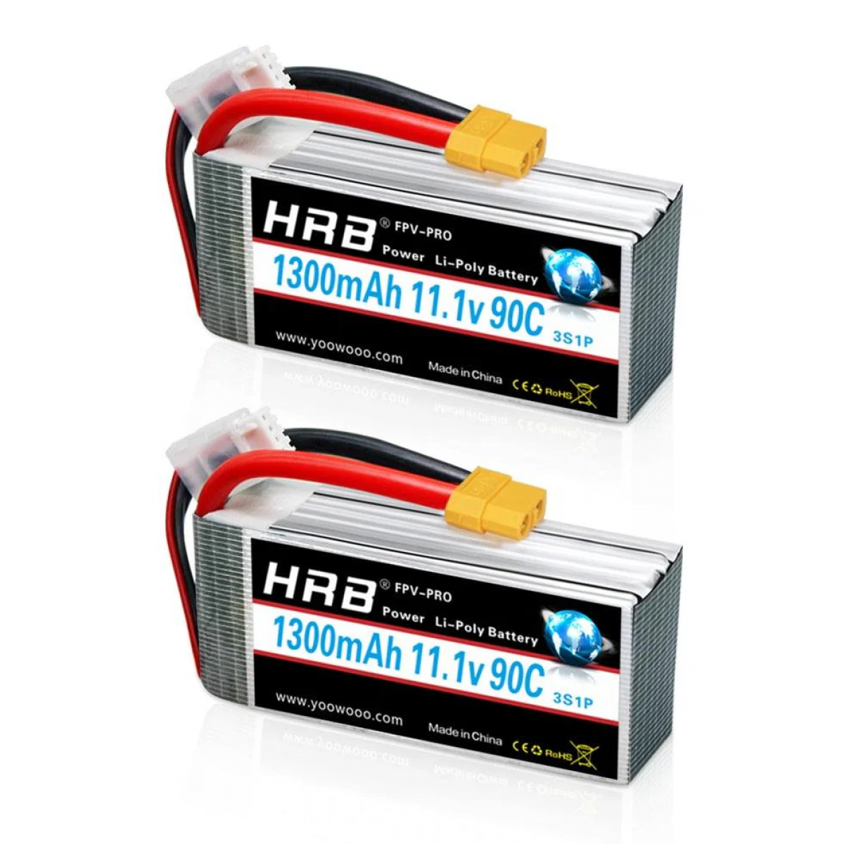Аккумулятор LiPo HRB 2S/3S 7.4V/11.1V 1300–2600mAh 50C–100C XT60/T для FPV, RC самолетов и авто, 2шт Аккумулятор LiPo HRB 2S/3S 7.4V/11.1V 1300–2600mAh 50C–100C XT60/T для FPV, RC самолетов и авто, 2шт