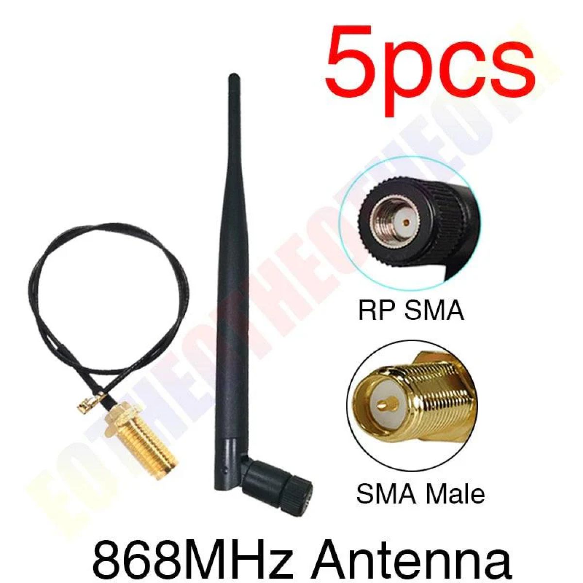 Антенна SMA 5 шт. 5dBi, 868/915 МГц LoRaWAN, GSM 21 см, разъем IPEX, 1 кабель Антенна SMA 5 шт. 5dBi, 868/915 МГц LoRaWAN, GSM 21 см, разъем IPEX, 1 кабель