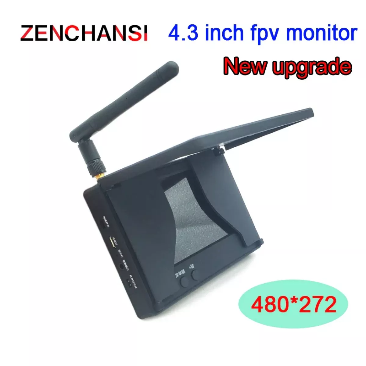RXCRC 5.8G 48CH 1.6W VTX — Дальний передатчик + CMOS 1000TVL FPV камера + монитор 4,3" с экраном RXCRC 5.8G 48CH 1.6W VTX — Дальний передатчик + CMOS 1000TVL FPV камера + монитор 4,3" с экраном