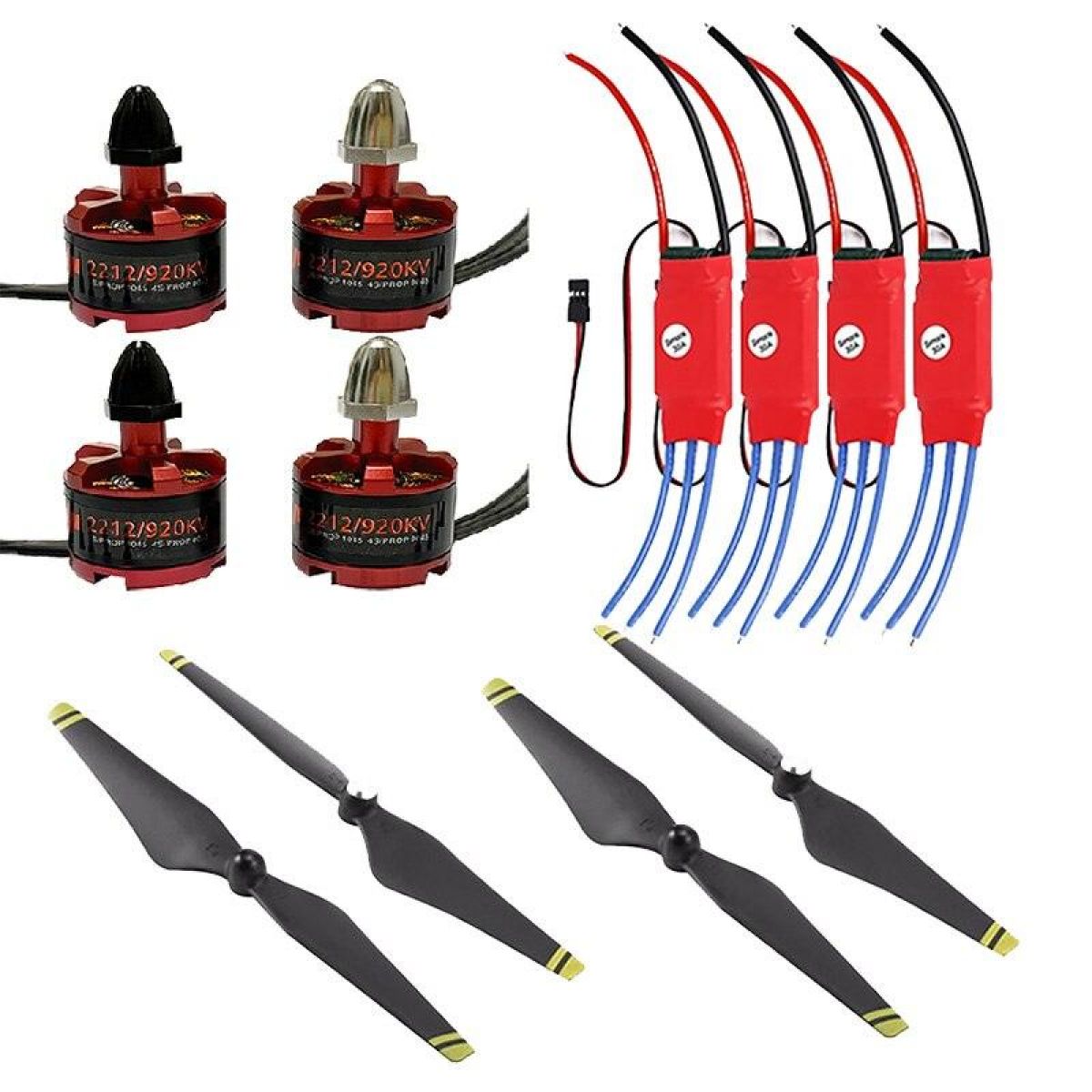 Бесщеточный мотор 2212 920KV + 30A Simonk ESC с BEC 5V 2A + 9450 пропеллер для F450/F550 квадрокоптера Бесщеточный мотор 2212 920KV + 30A Simonk ESC с BEC 5V 2A + 9450 пропеллер для F450/F550 квадрокоптера