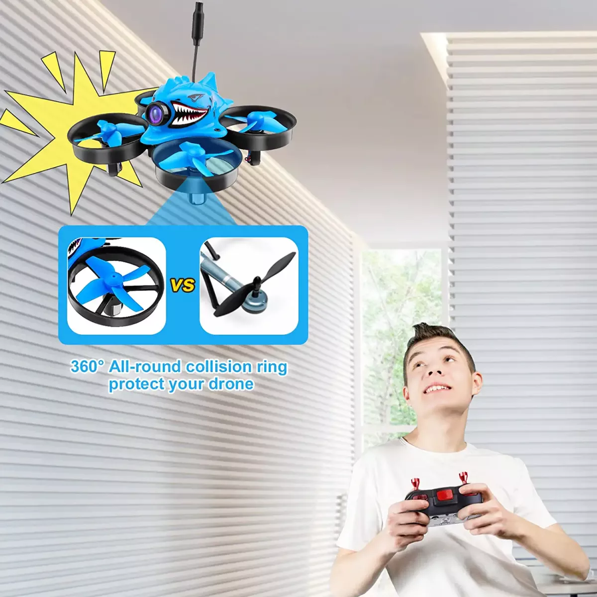 FPV-дрон Makerfire Micro RTF Tiny Whoop с FPV-очками, 1000TVL камерой и удержанием высоты FPV-дрон Makerfire Micro RTF Tiny Whoop с FPV-очками, 1000TVL камерой и удержанием высоты