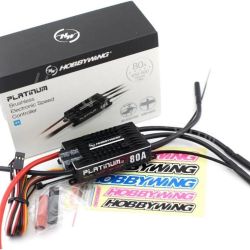 Бесколлекторный регулятор HobbyWing Platinum 80A V4 ESC 3S-6S BEC 5-8V 10A для вертолётов 450L-500