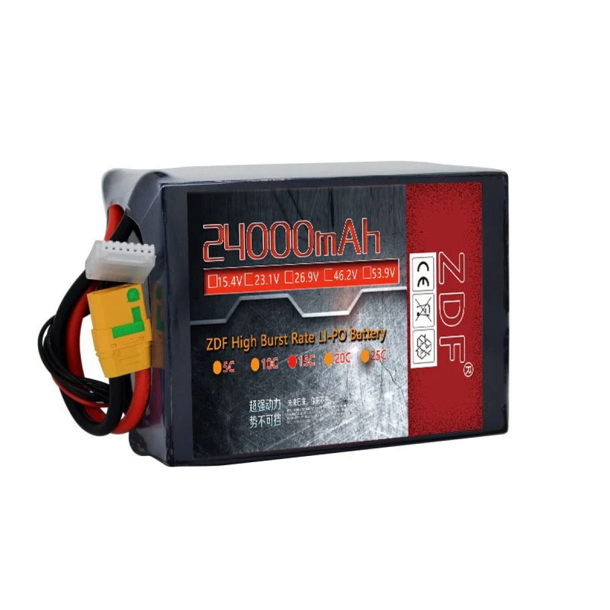 ZDF аккумулятор 6S 23.1V 12000–42000mAh 15C твердотельный для сельскохозяйственных дронов ZDF аккумулятор 6S 23.1V 12000–42000mAh 15C твердотельный для сельскохозяйственных дронов