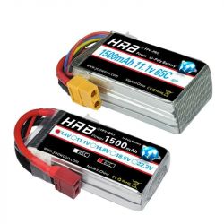 HRB LiPo аккумулятор 2S-6S 1500mAh 7.4-22.2V 65C для RC машин, дронов, самолётов, FPV