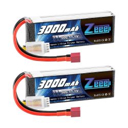 2шт Zeee 11.1V 50C 3000mAh 3S Lipo аккумулятор Deans для RC вертолёт, самолёт, авто, FPV дрон