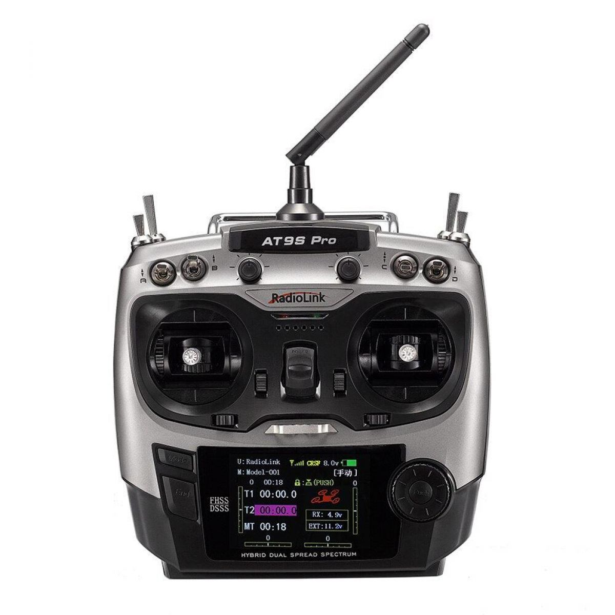 Аппаратура управления RadioLink AT9S PRO 2.4G 12CH Mode2 с приёмником R9DS для RC самолётов и дронов Аппаратура управления RadioLink AT9S PRO 2.4G 12CH Mode2 с приёмником R9DS для RC самолётов и дронов