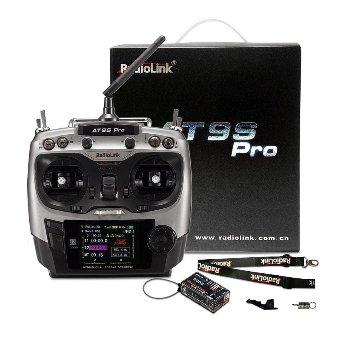 Аппаратура управления RadioLink AT9S PRO 2.4G 12CH Mode2 с приёмником R9DS для RC самолётов и дронов Аппаратура управления RadioLink AT9S PRO 2.4G 12CH Mode2 с приёмником R9DS для RC самолётов и дронов