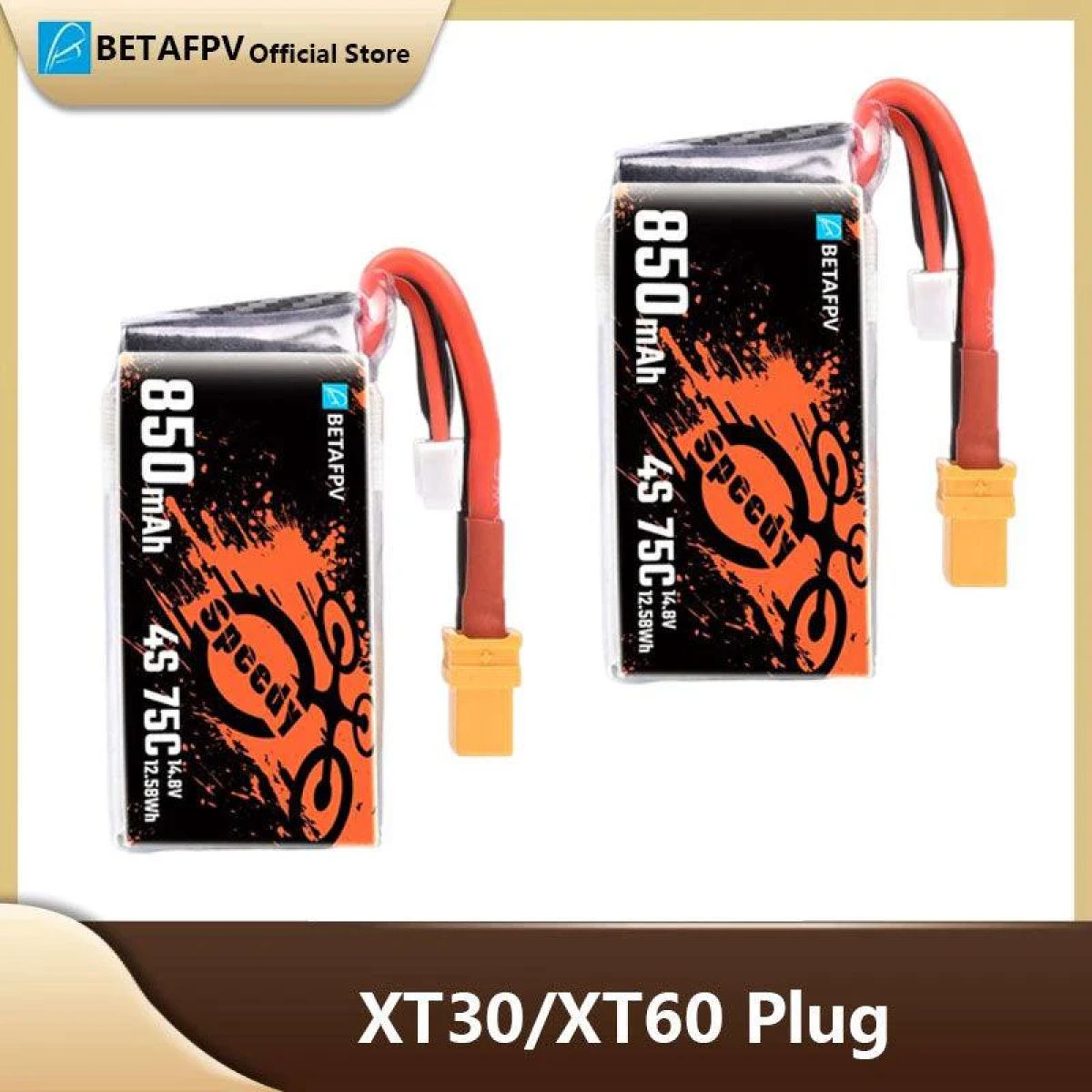 2 шт. BETAFPV 4S 850mAh 75C LiPo аккумулятор XT30/XT60 для Pavo30 FPV гоночного квадрокоптера 2 шт. BETAFPV 4S 850mAh 75C LiPo аккумулятор XT30/XT60 для Pavo30 FPV гоночного квадрокоптера