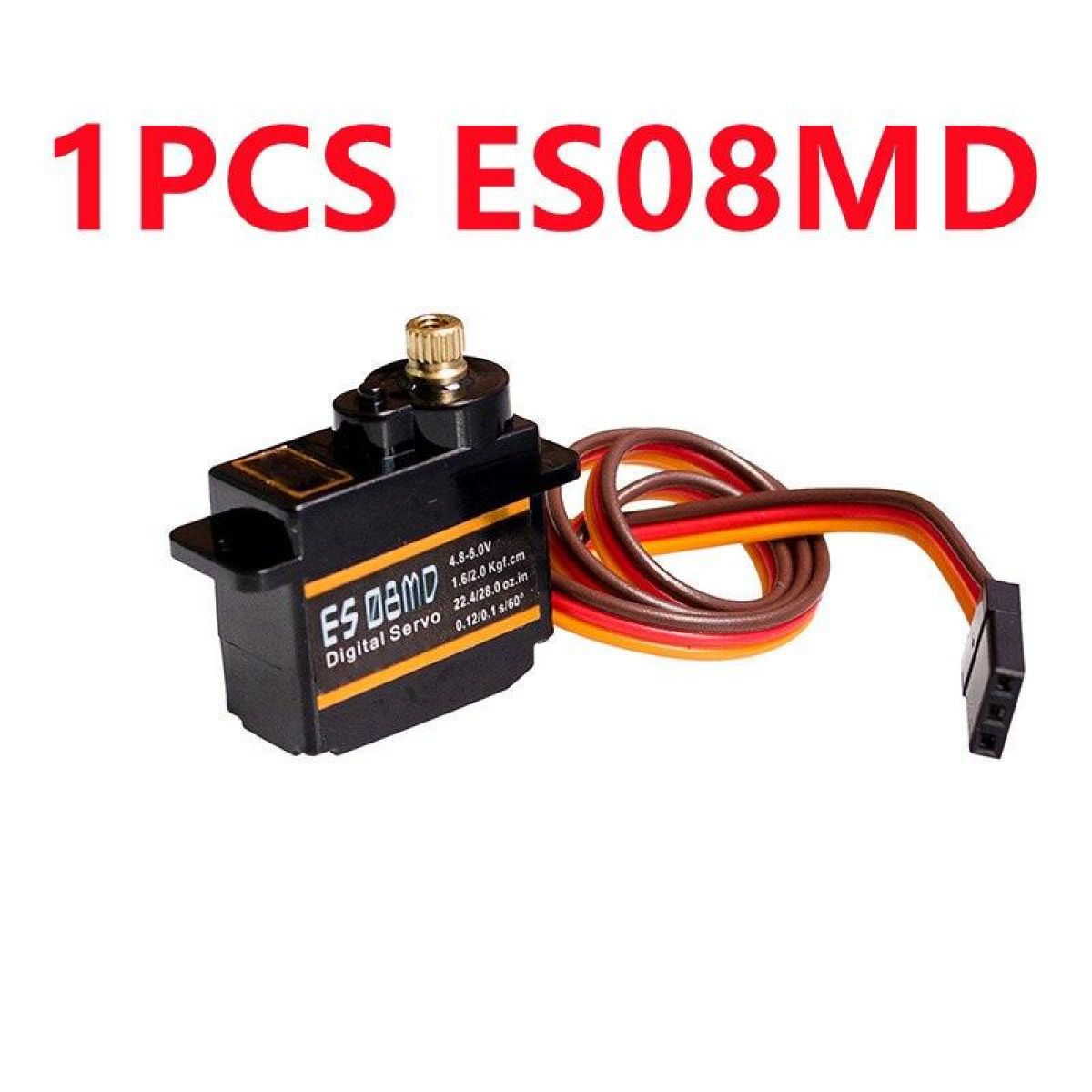 Сервопривод EMAX ES08MD II цифровой, 12г, 1.6/2.0 кг·см, мини, металл, для RC моделей, роботов Сервопривод EMAX ES08MD II цифровой, 12г, 1.6/2.0 кг·см, мини, металл, для RC моделей, роботов