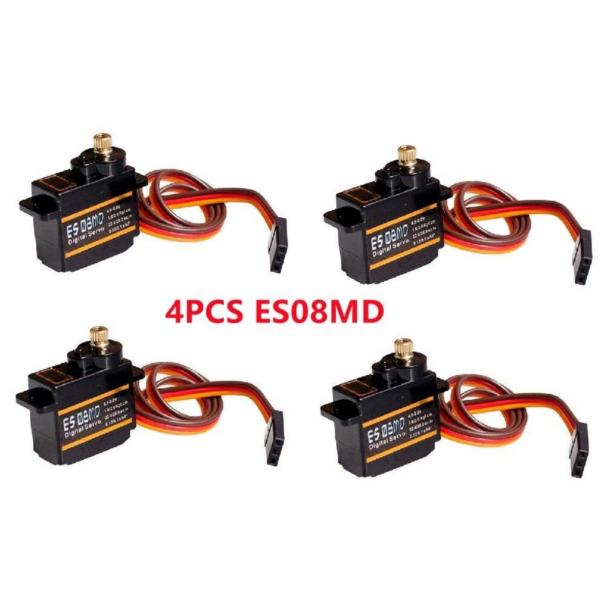 Сервопривод EMAX ES08MD II цифровой, 12г, 1.6/2.0 кг·см, мини, металл, для RC моделей, роботов Сервопривод EMAX ES08MD II цифровой, 12г, 1.6/2.0 кг·см, мини, металл, для RC моделей, роботов