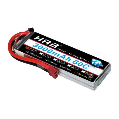 Аккумулятор HRB Lipo 2S 7.4V 3000mAh 60C для RC Car, UAV, Drone, RC Truck, RC Airplane, 1/16, 1/14