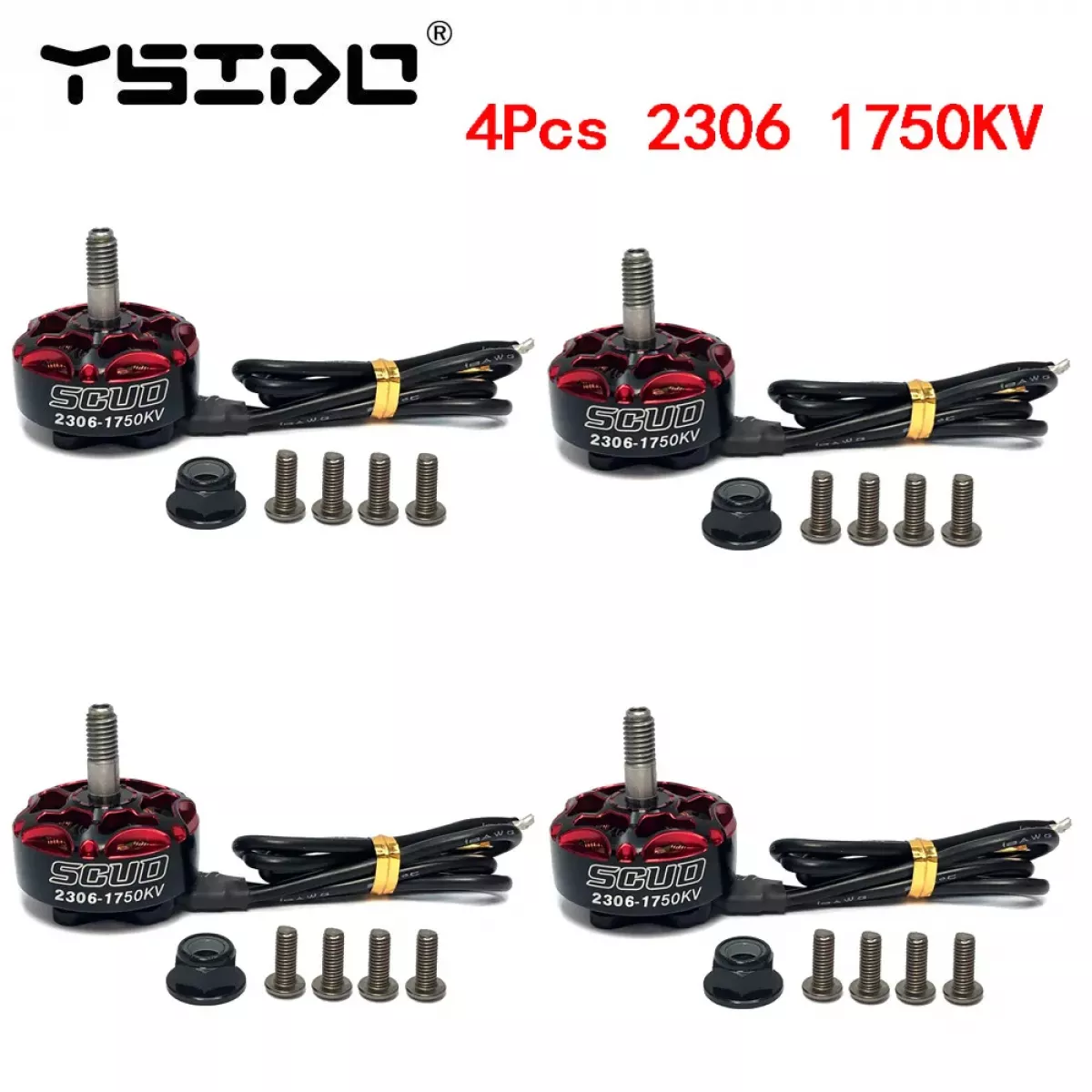 Бесколлекторный мотор YSIDO SCUD 2207/2306 1750KV/1850KV/2500KV/2550KV 3–6S для FPV дронов 5"/6" Бесколлекторный мотор YSIDO SCUD 2207/2306 1750KV/1850KV/2500KV/2550KV 3–6S для FPV дронов 5"/6"