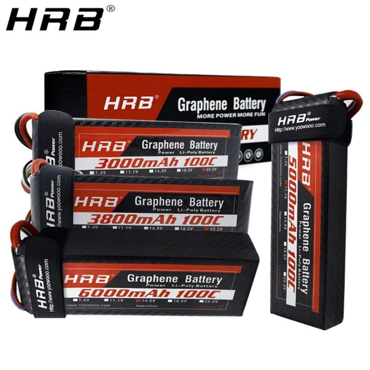 HRB Graphene LiPo аккумулятор 2S-6S 3000-6000mAh 7.4-22.2V 100C XT90 EC5 для RC моделей HRB Graphene LiPo аккумулятор 2S-6S 3000-6000mAh 7.4-22.2V 100C XT90 EC5 для RC моделей