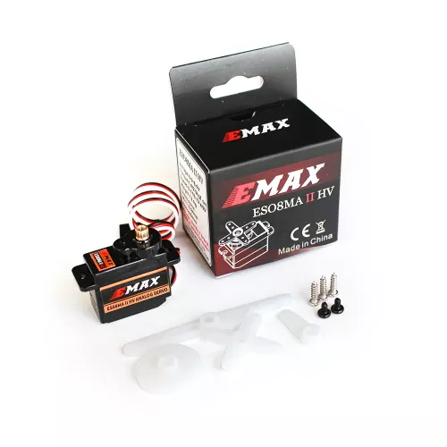 EMAX ES08MA II - 12Г аналоговый сервопривод с металлическими шестернями для RC вертолёта, самолёта, лодки, авто
