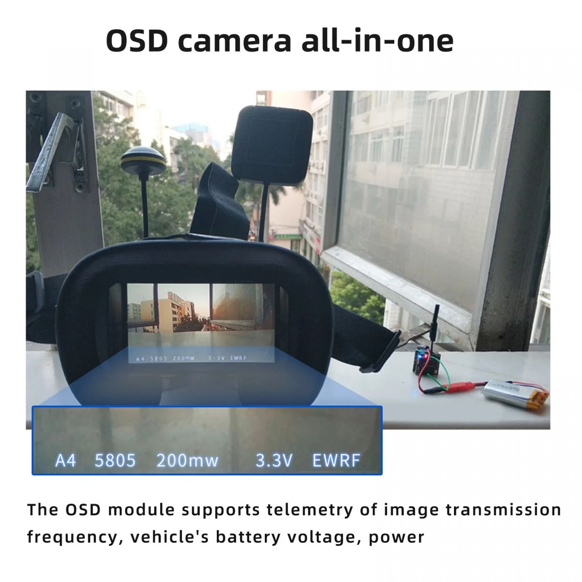 EWRF 800TVL микро-камера с OSD, 5.8G 48CH 200mW FOV170 CMOS AIO FPV для Radiolink F121 квадрокоптера EWRF 800TVL микро-камера с OSD, 5.8G 48CH 200mW FOV170 CMOS AIO FPV для Radiolink F121 квадрокоптера