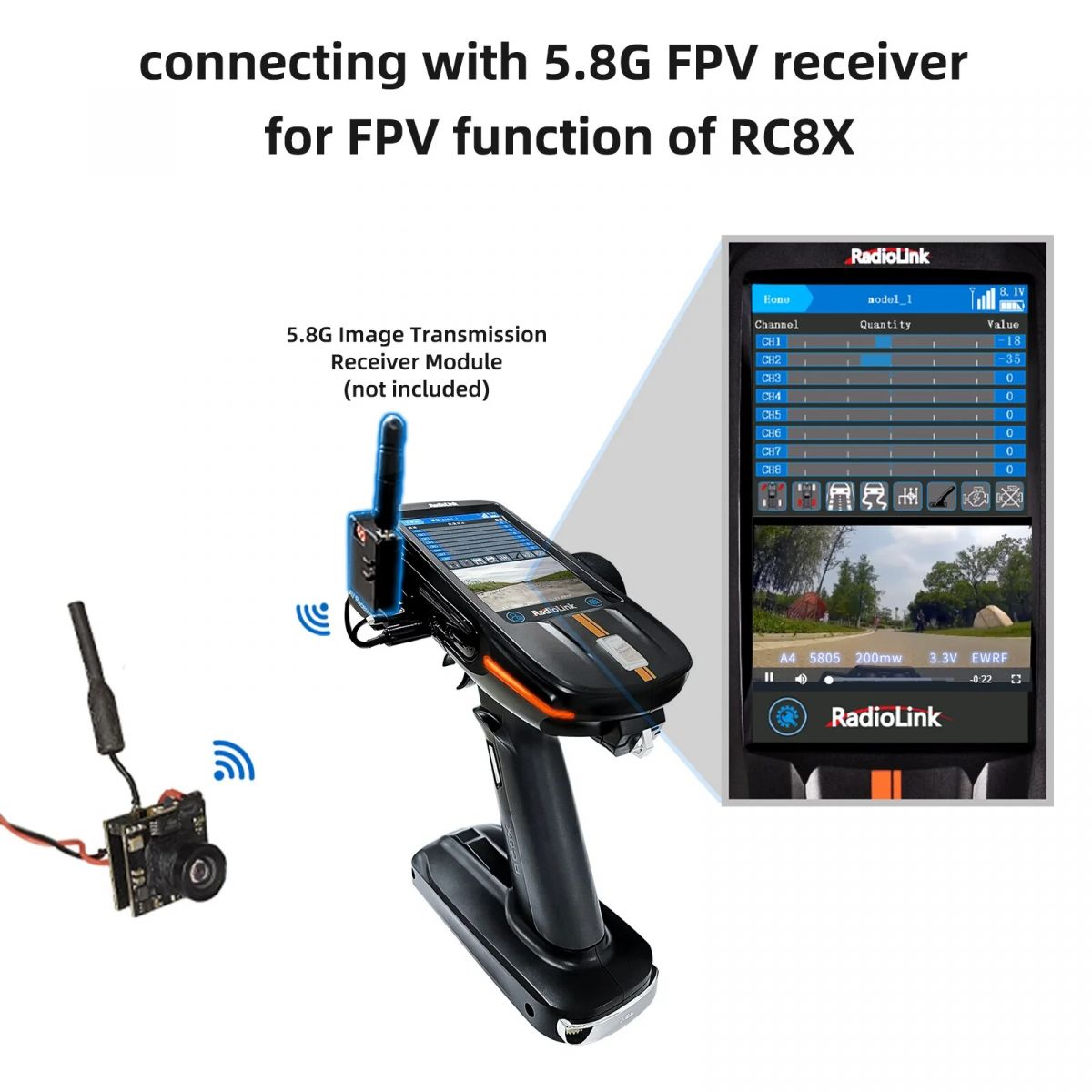 EWRF 800TVL микро-камера с OSD, 5.8G 48CH 200mW FOV170 CMOS AIO FPV для Radiolink F121 квадрокоптера EWRF 800TVL микро-камера с OSD, 5.8G 48CH 200mW FOV170 CMOS AIO FPV для Radiolink F121 квадрокоптера
