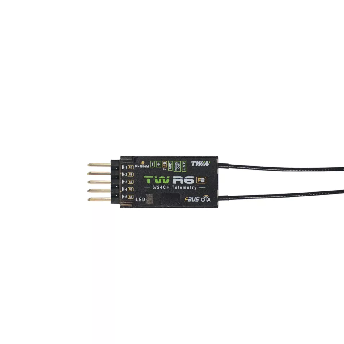 FrSky TW R6 DUAL приёмник 2.4ГГц, двойной диапазон, 6 каналов PWM, TWIN Dual 2.4G Band FrSky TW R6 DUAL приёмник 2.4ГГц, двойной диапазон, 6 каналов PWM, TWIN Dual 2.4G Band