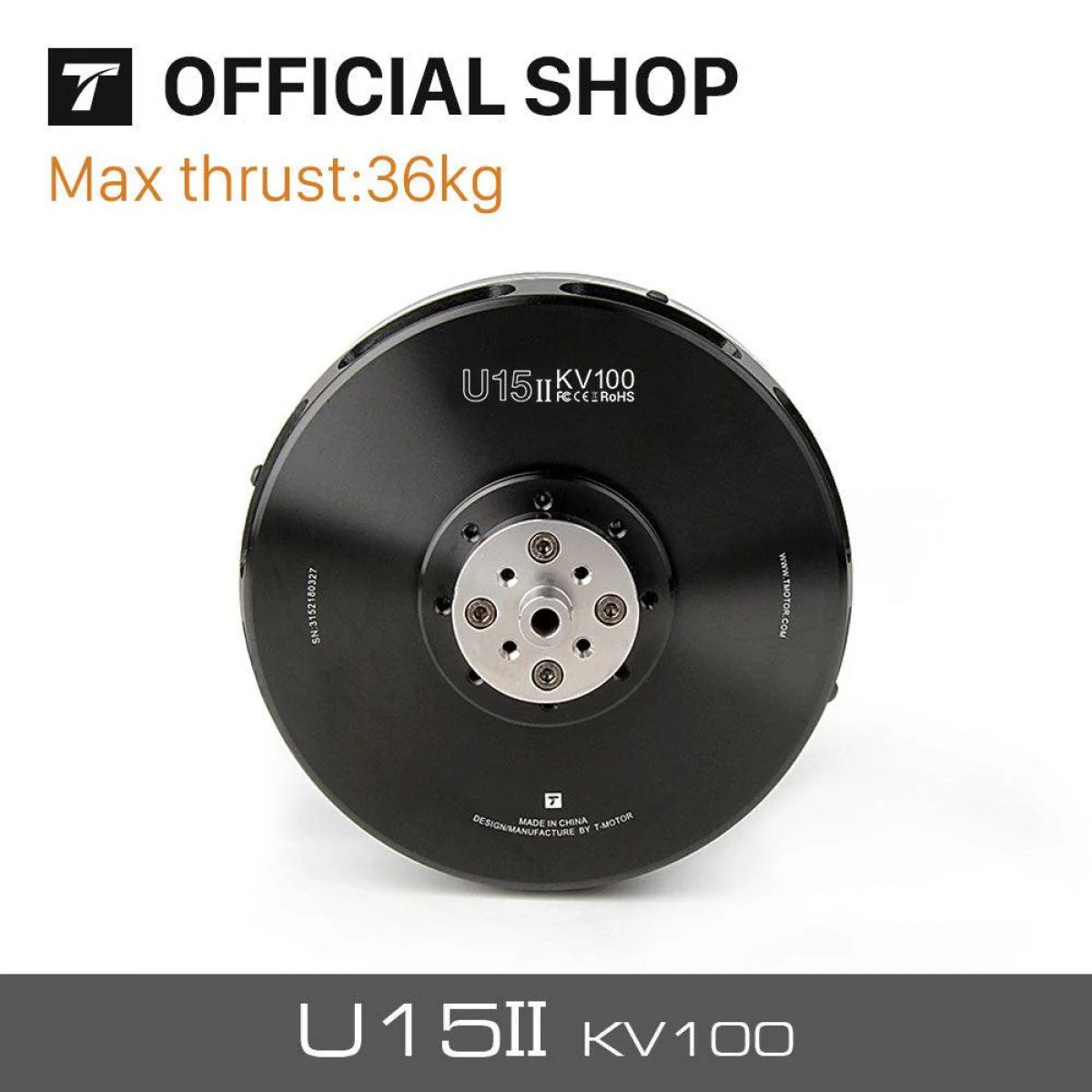 Бесщёточный мотор T-MOTOR U15 II KV100, 12-24S, 36 кг, водонепроницаемый для UAV и мультикоптеров Бесщёточный мотор T-MOTOR U15 II KV100, 12-24S, 36 кг, водонепроницаемый для UAV и мультикоптеров