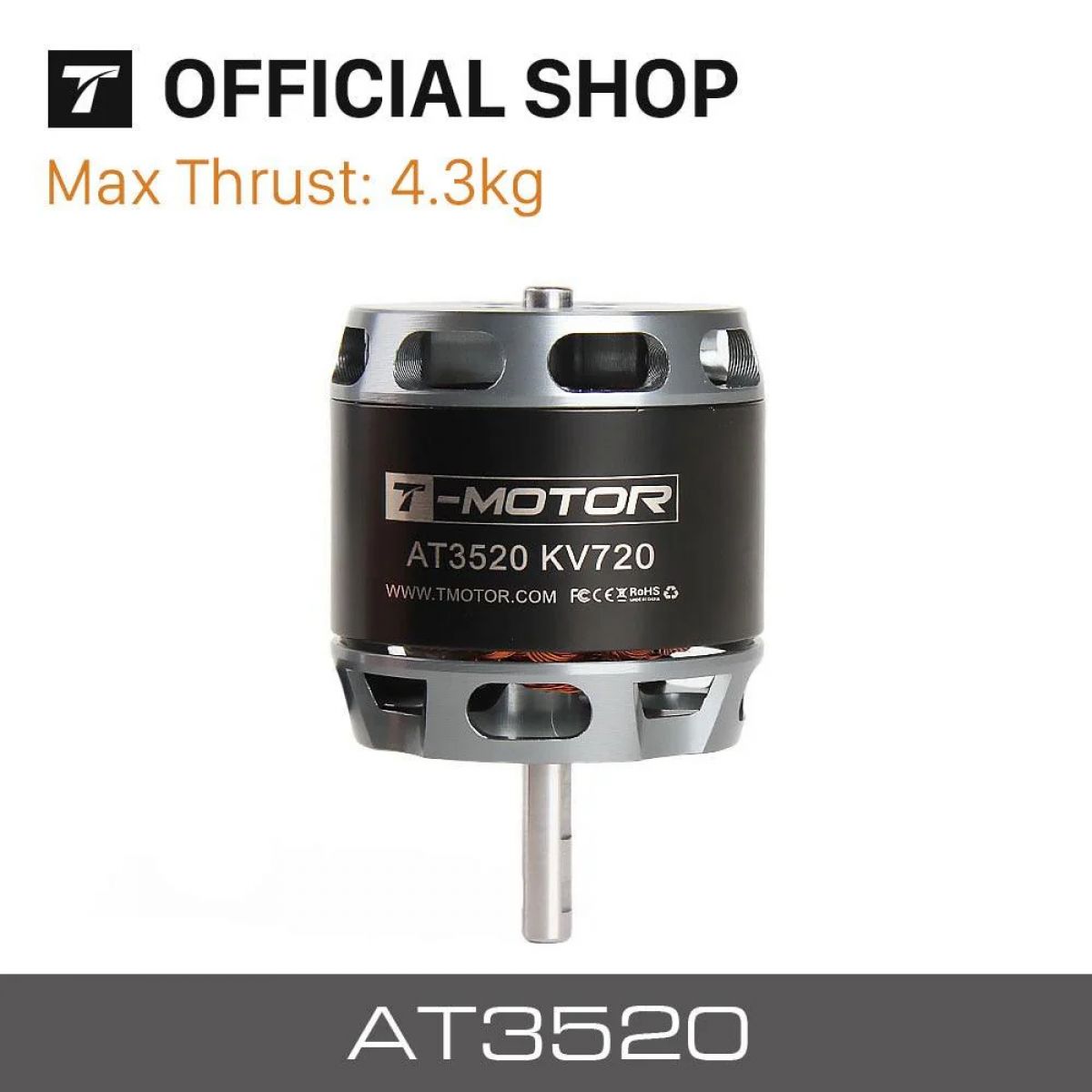 Бесколлекторный мотор T-MOTOR AT3520, длинный вал, KV550/720/850, тяга до 4.3 кг для дронов UAV Бесколлекторный мотор T-MOTOR AT3520, длинный вал, KV550/720/850, тяга до 4.3 кг для дронов UAV