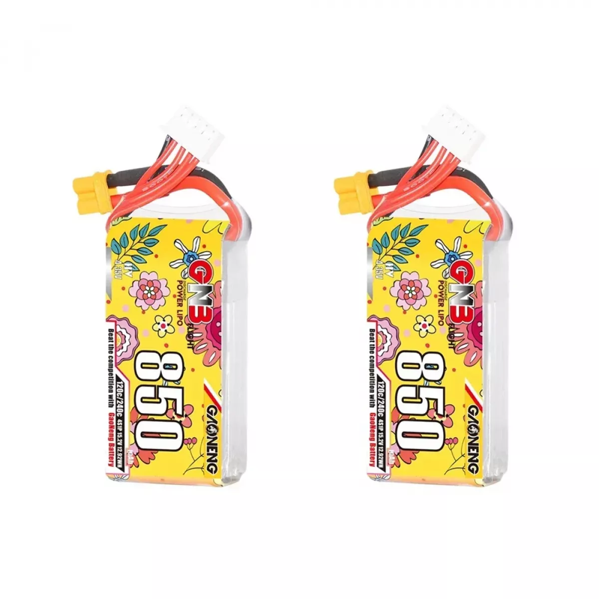 Аккумулятор LiPo GNB 4S HV 15.2В 850мАч для дрона с разъемом XT30 Аккумулятор LiPo GNB 4S HV 15.2В 850мАч для дрона с разъемом XT30